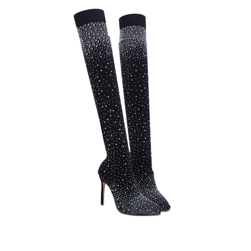 🔥Women’s Sparkly Faux Diamonds Over-the-Knee BootsðŸ‘