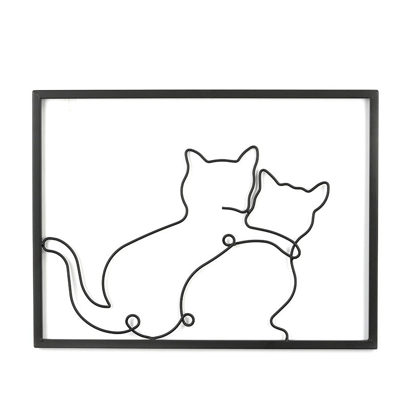 Cat Coffee Cup - Metal Wall Art for Living Room