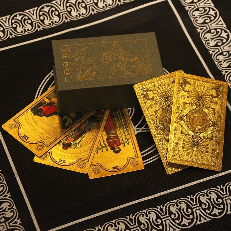 🔥Explore the Mystical World of Tarot Gold Foil Tarot (Buy 2 Free Shipping)