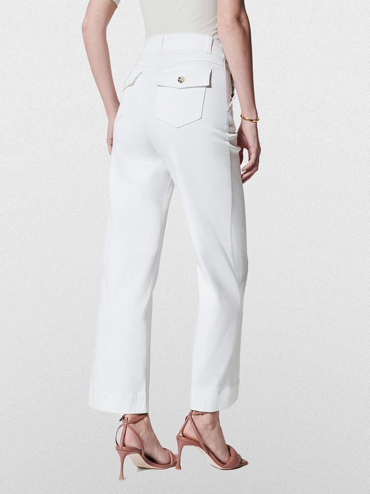 Tummy Control Twill Cropped Wide Leg Pant(Buy 2 Free Shipping)