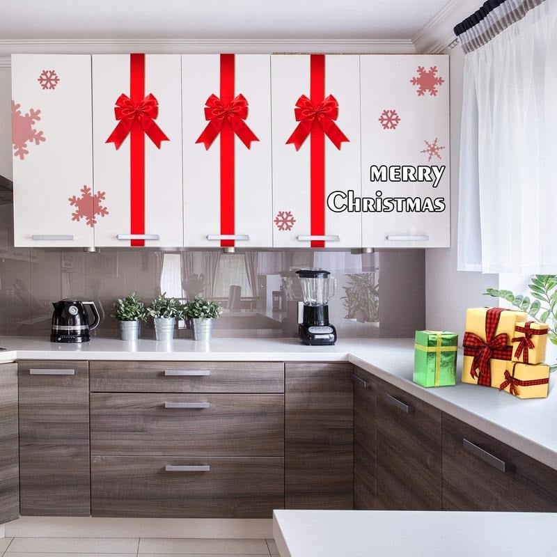 🎅 Early Christmas Sale 🎅🎄 Red Christmas Cabinet Ribbons & Bows