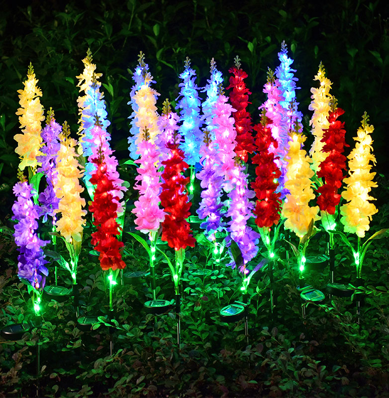 Outdoor Solar Violet Flower Lights