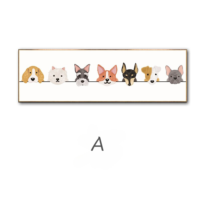 Cute Animal Cats and Dogs Art Canvas Poster for Wall – Blauzone