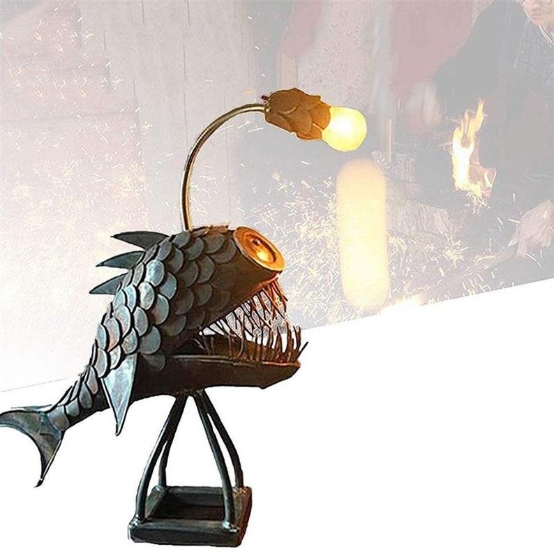 🐟🐟Angler Fish Lamp-Best Home Decor Custom Art🔥🔥