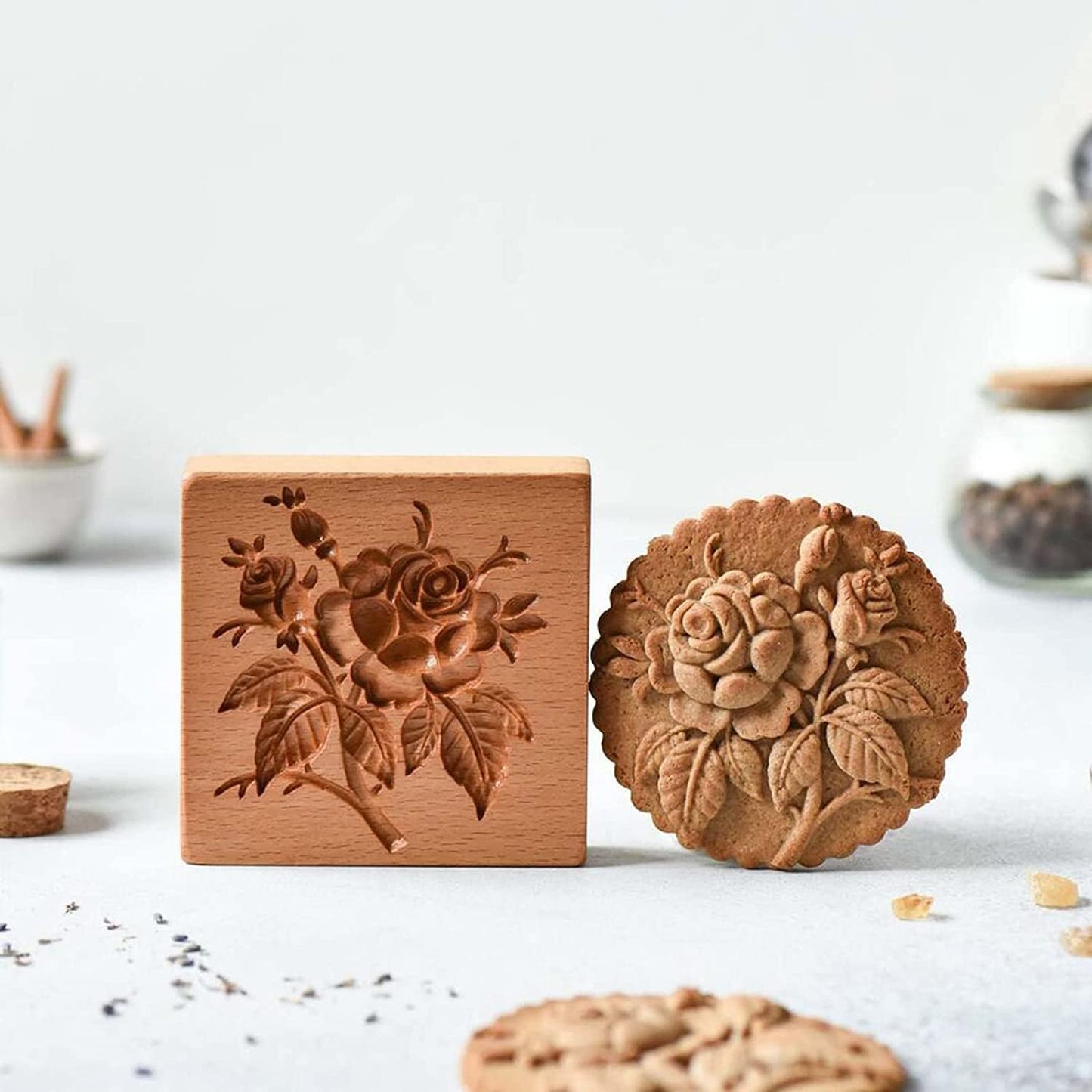 (🎁Early Christmas Limited Sale🎁) Wood Grain Cookie Mould - Cookie Embossing Mould