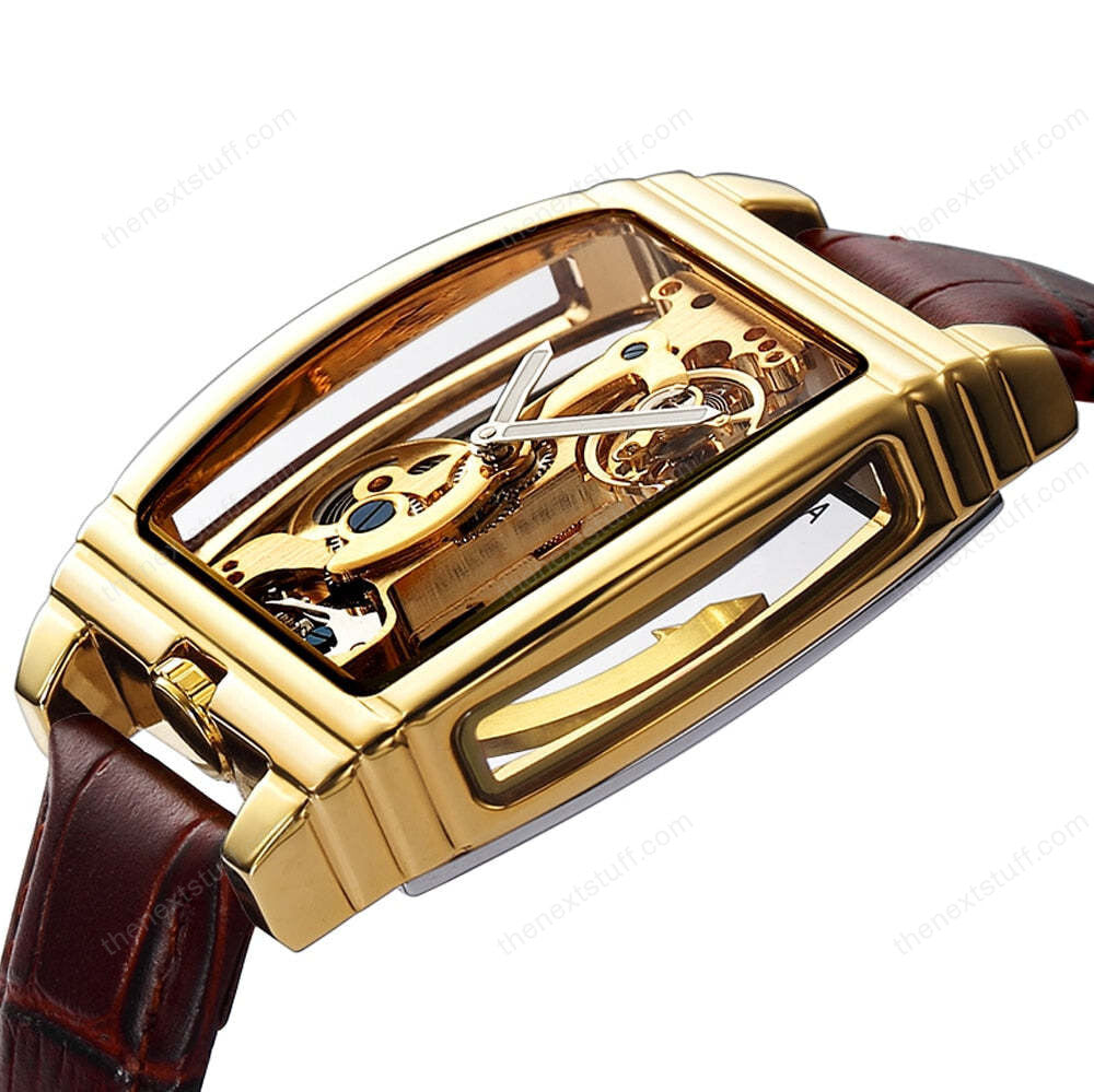 Transparent Automatic Mechanical Steampunk Skull Luxury Gear Watch