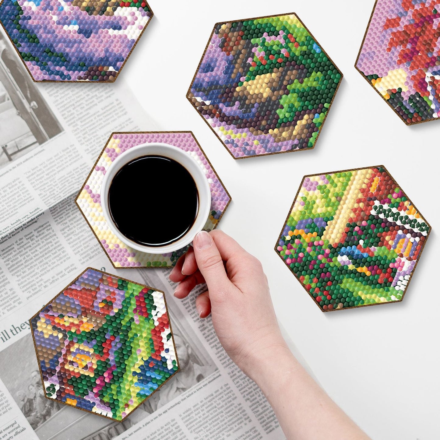 💖Stackable DIY Honeycomb Shape Cup Mat