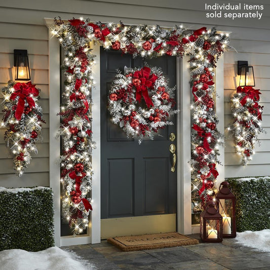 The Cordless Prelit Red And White Holiday Trim