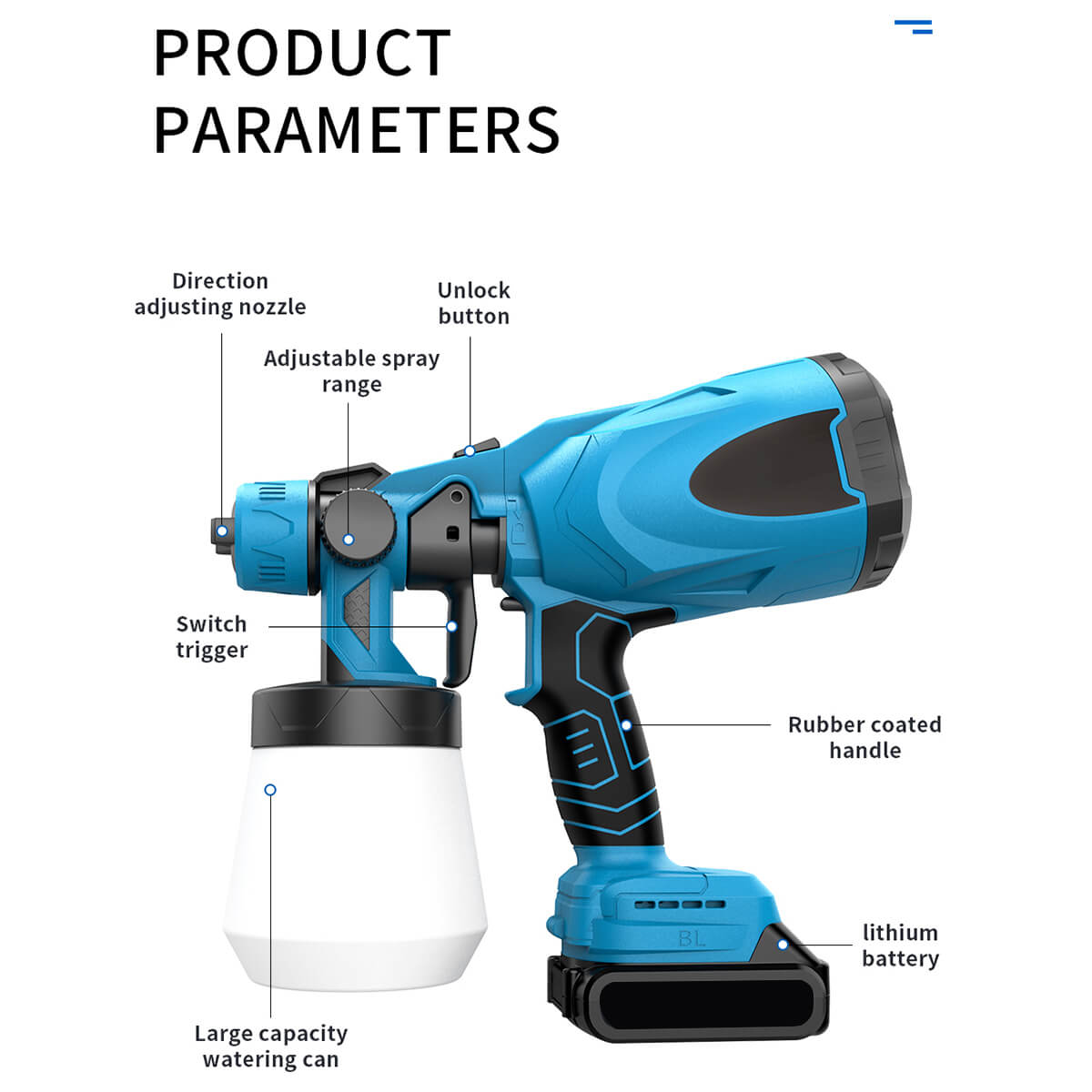 High pressure cordless paint spray machine