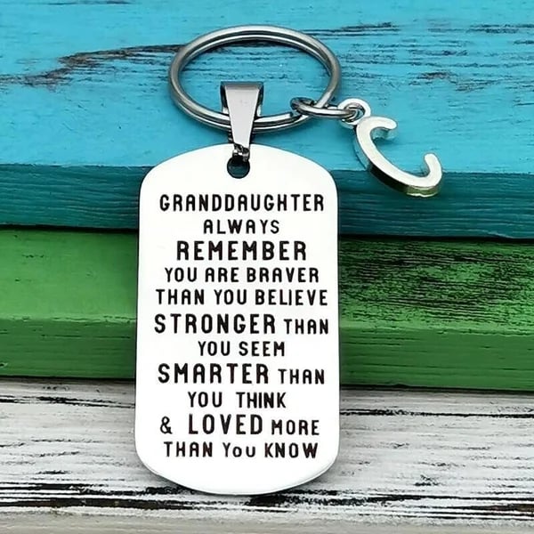 💓 To My Grandson Granddaughter Gift Lettering Keychain