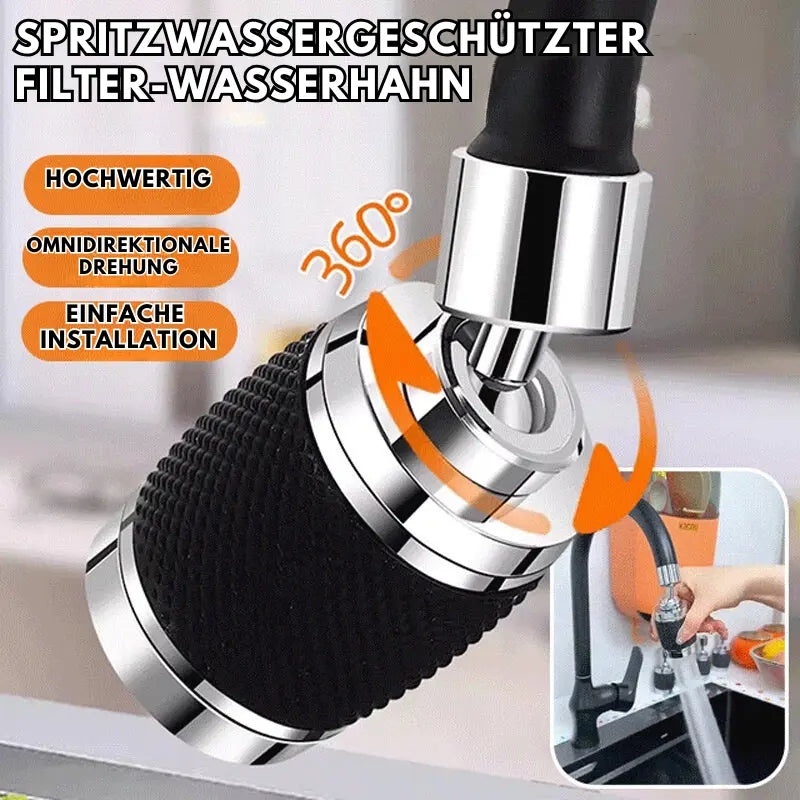 360° Rotatable Water Splash-Proof Faucet Attachment – Master Your Water Flow, Keep Your Kitchen Spotless