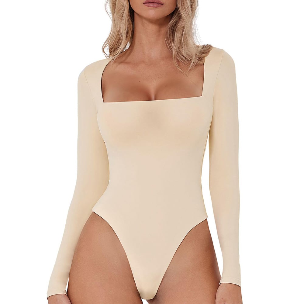 Square Neck Long Sleeve Bodysuit