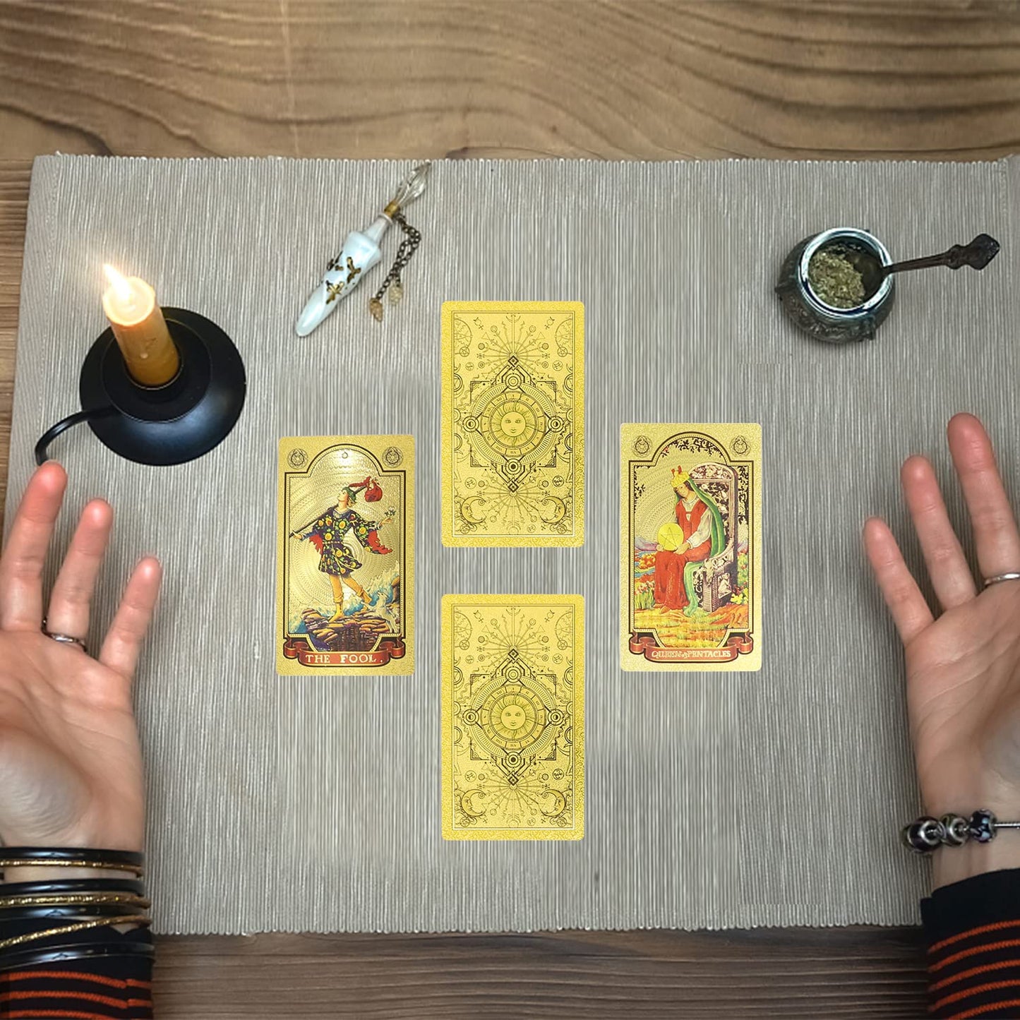 🔥Explore the Mystical World of Tarot Gold Foil Tarot (Buy 2 Free Shipping)