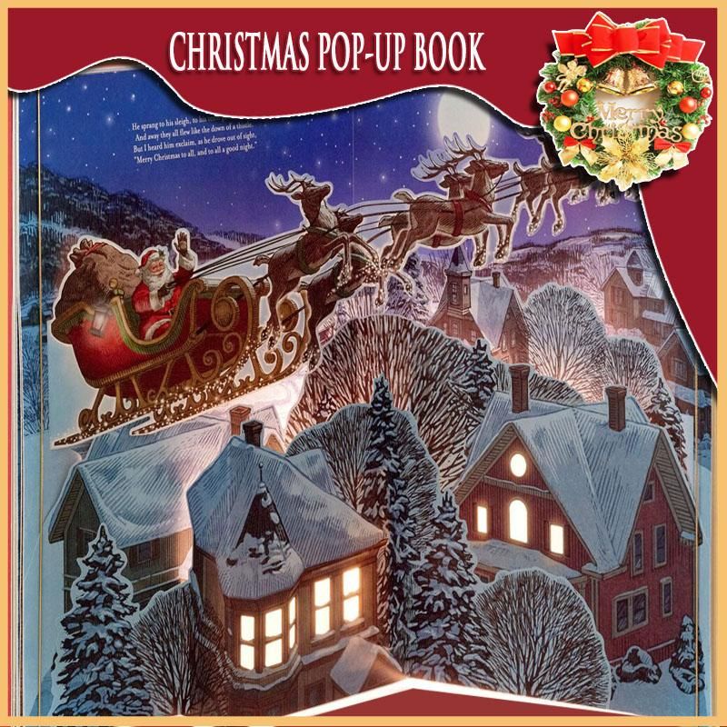 🎁2024 Best Christmas Gifts For Kids-Night Before Christmas Pop-Up Book(Light & Sound)