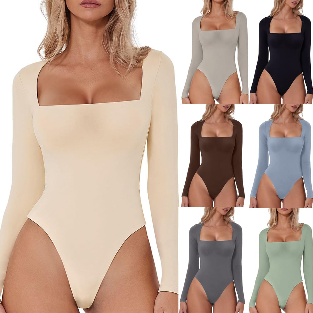 Square Neck Long Sleeve Bodysuit