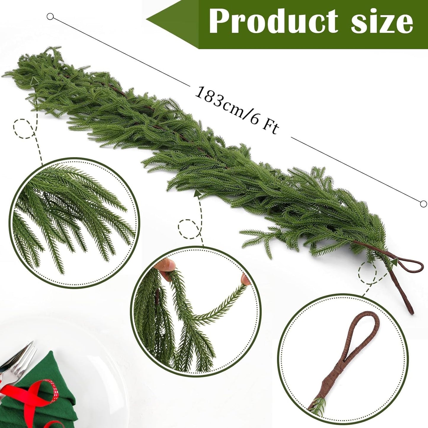 💥Christmas Special Sale-Real touch deluxe norfolk pine garland