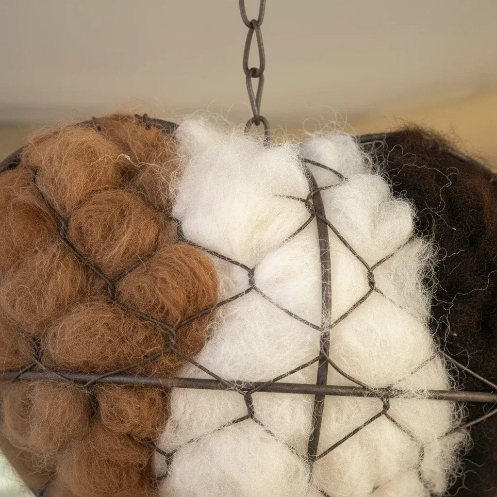🕊️Handmade Alpaca Fiber Bird Nesting Heart 💕
