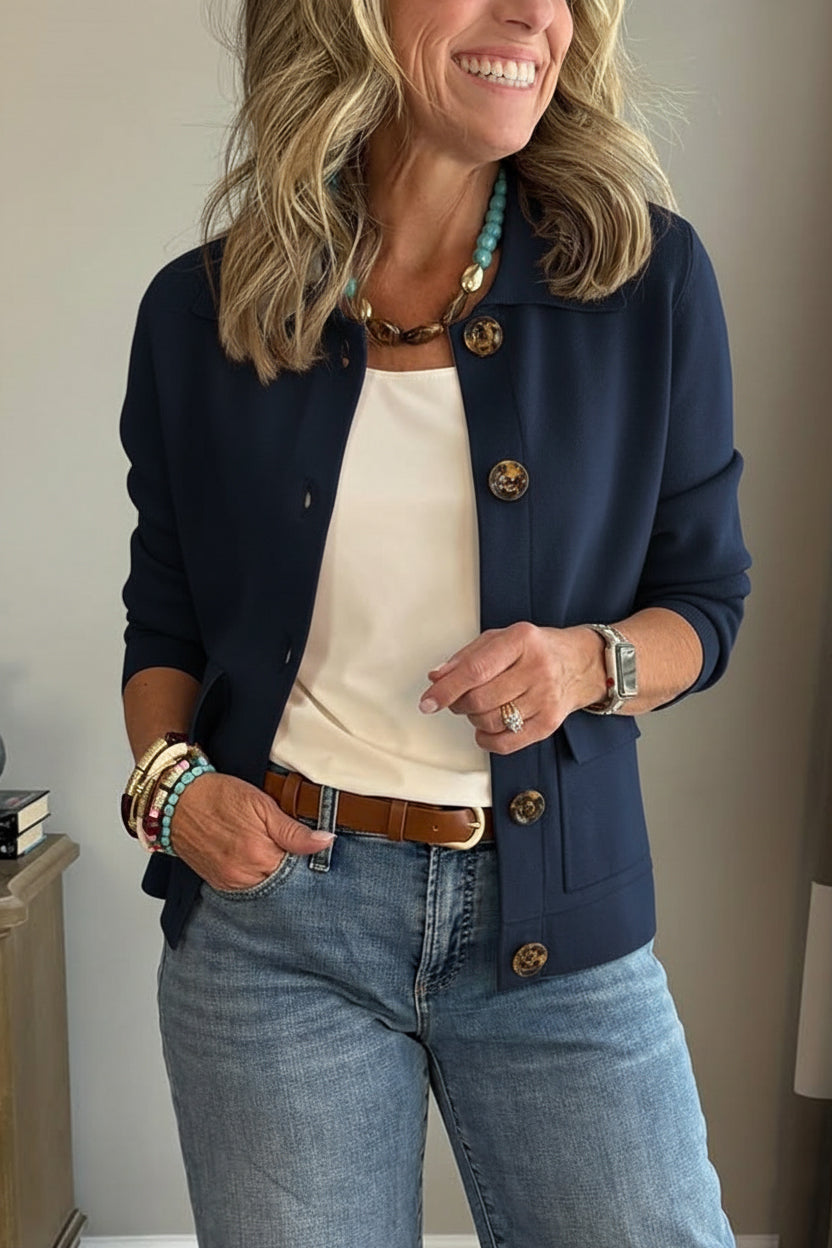 CLEARANCE SALE🔥 Casual Lapel Pocket Solid Color Jacket