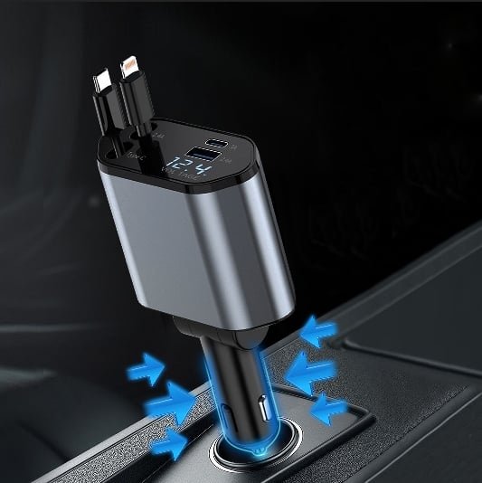 ⚡4-in-1 120W Fast charging car charger