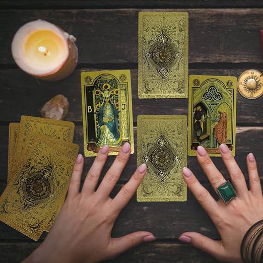 🔥Explore the Mystical World of Tarot Gold Foil Tarot (Buy 2 Free Shipping)