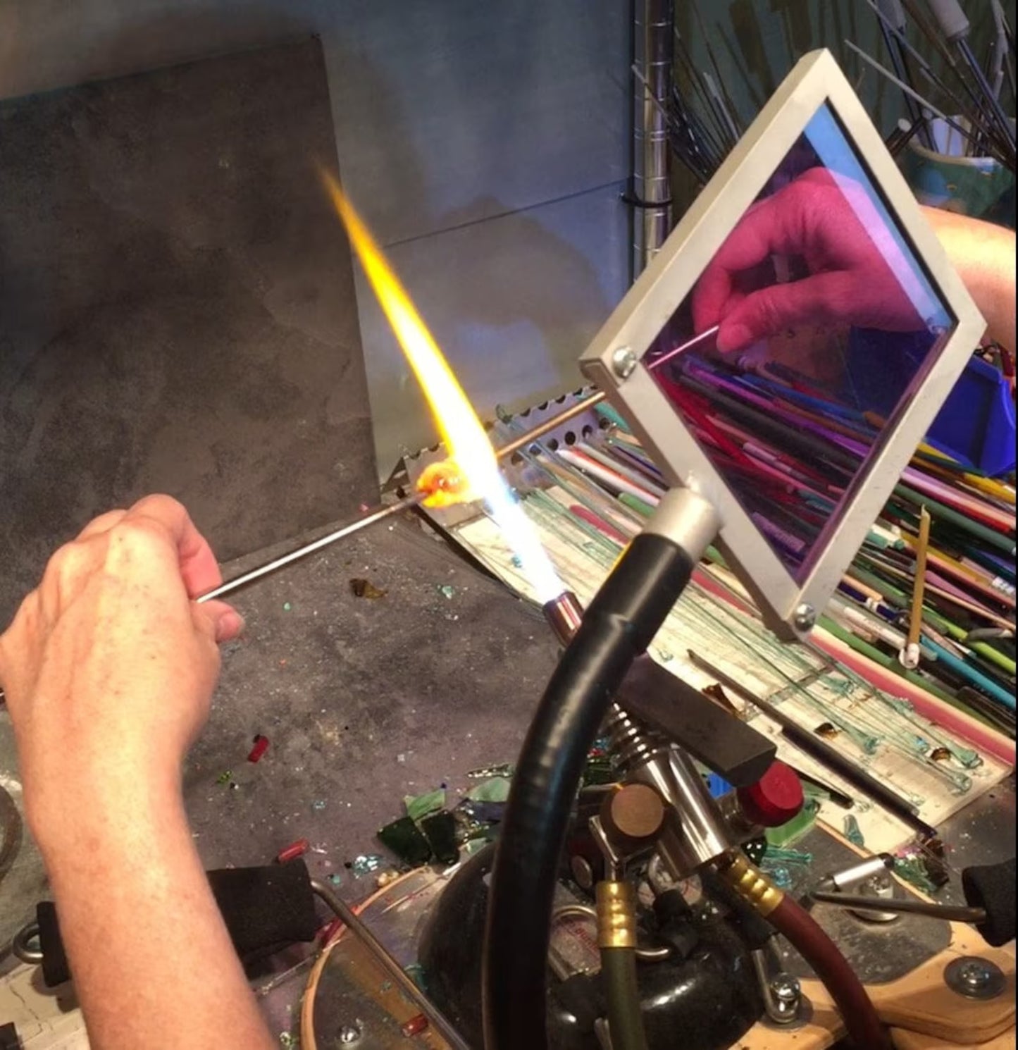 🔥Last Day 49% OFF 💙 Recycled Glass Spiral Earrings: Upcycled Mason Jar Dangles