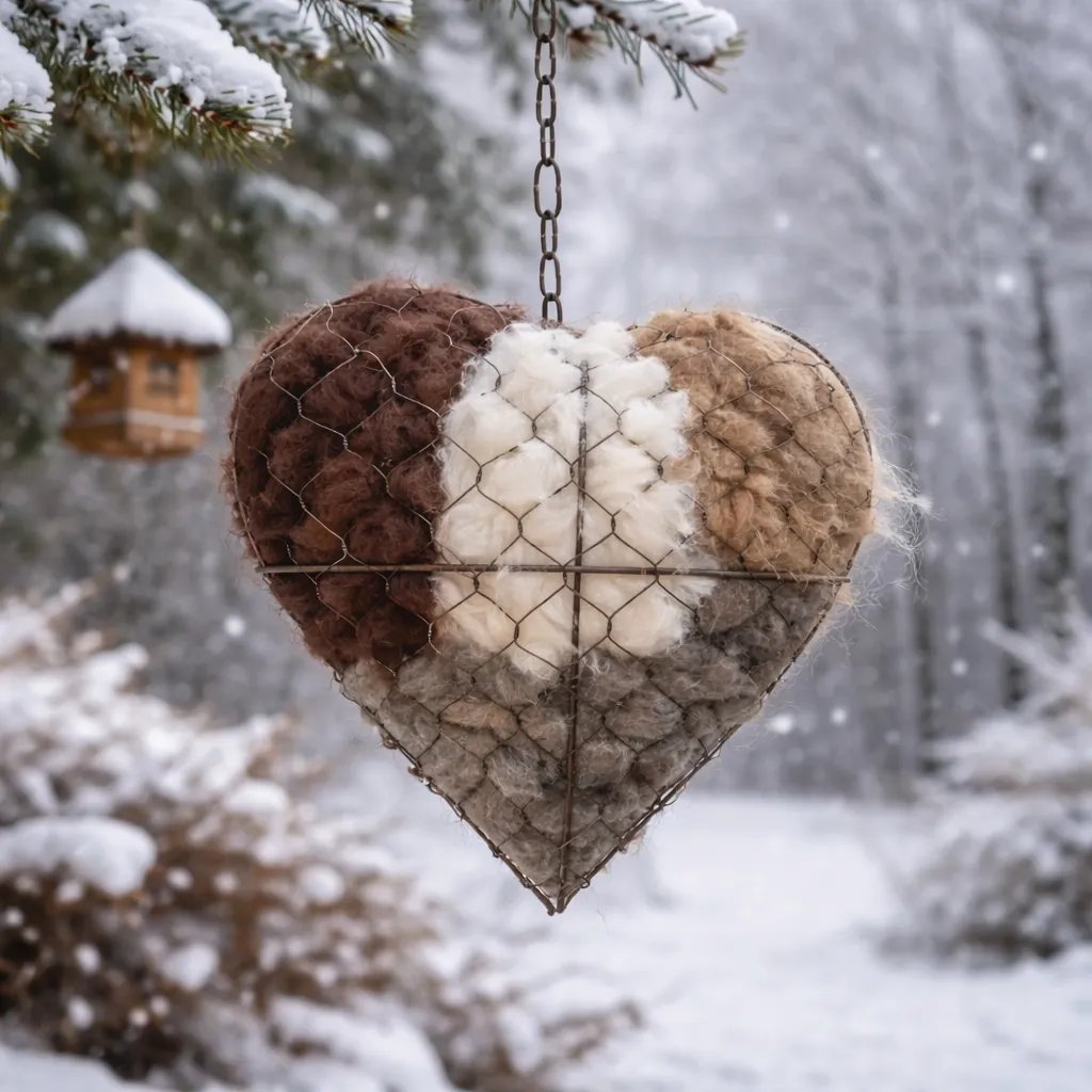 🕊️Handmade Alpaca Fiber Bird Nesting Heart 💕