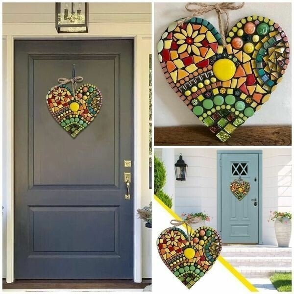 Large Garden Mosaic Heart