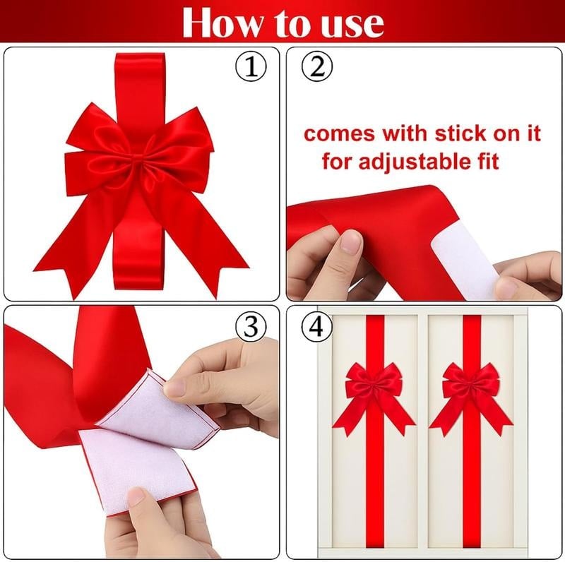 🎅 Early Christmas Sale 🎅🎄 Red Christmas Cabinet Ribbons & Bows