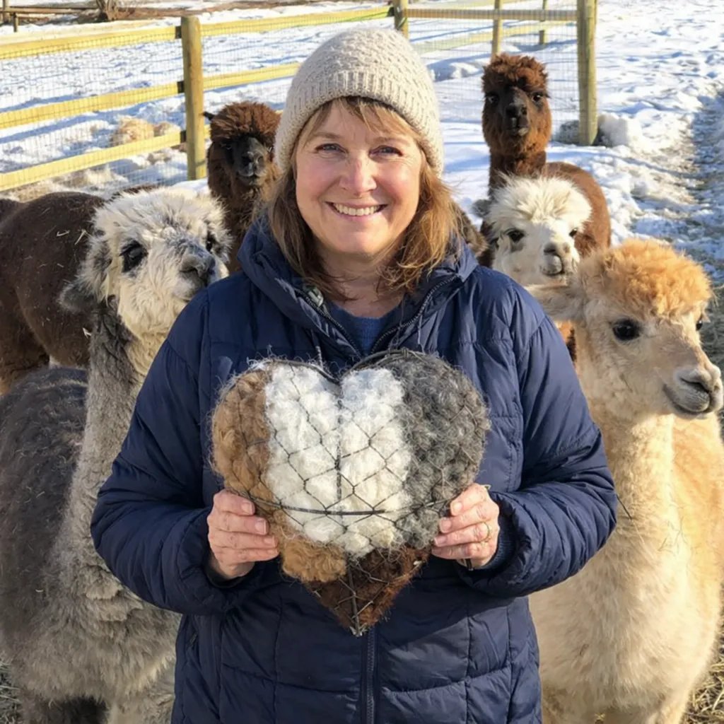🕊️Handmade Alpaca Fiber Bird Nesting Heart 💕