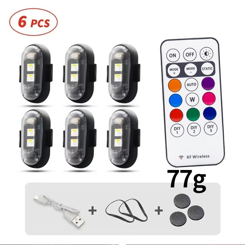 Colorful Car LED Light, Wireless Remote Control LED Strobe Light