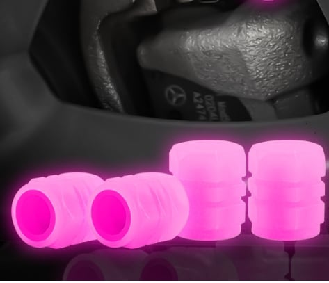 UNIVERSAL FLUORESCENT CAR TIRE VALVE CAPS 4PCS