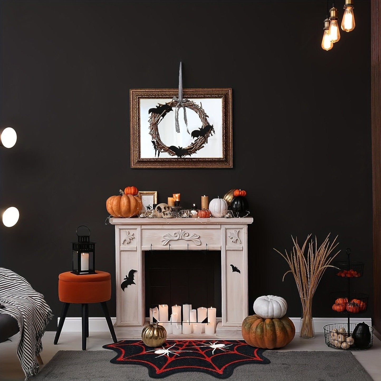 🎃Early Halloween Sale👻Halloween Spider Web Rug