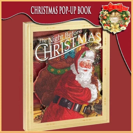 🎁2024 Best Christmas Gifts For Kids-Night Before Christmas Pop-Up Book(Light & Sound)