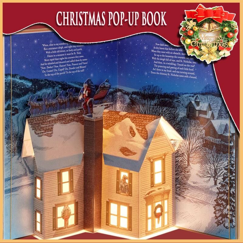 🎁2024 Best Christmas Gifts For Kids-Night Before Christmas Pop-Up Book(Light & Sound)