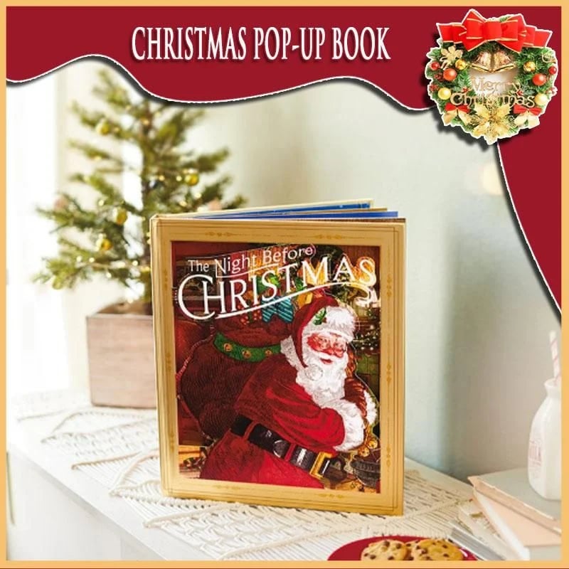 🎁2024 Best Christmas Gifts For Kids-Night Before Christmas Pop-Up Book(Light & Sound)