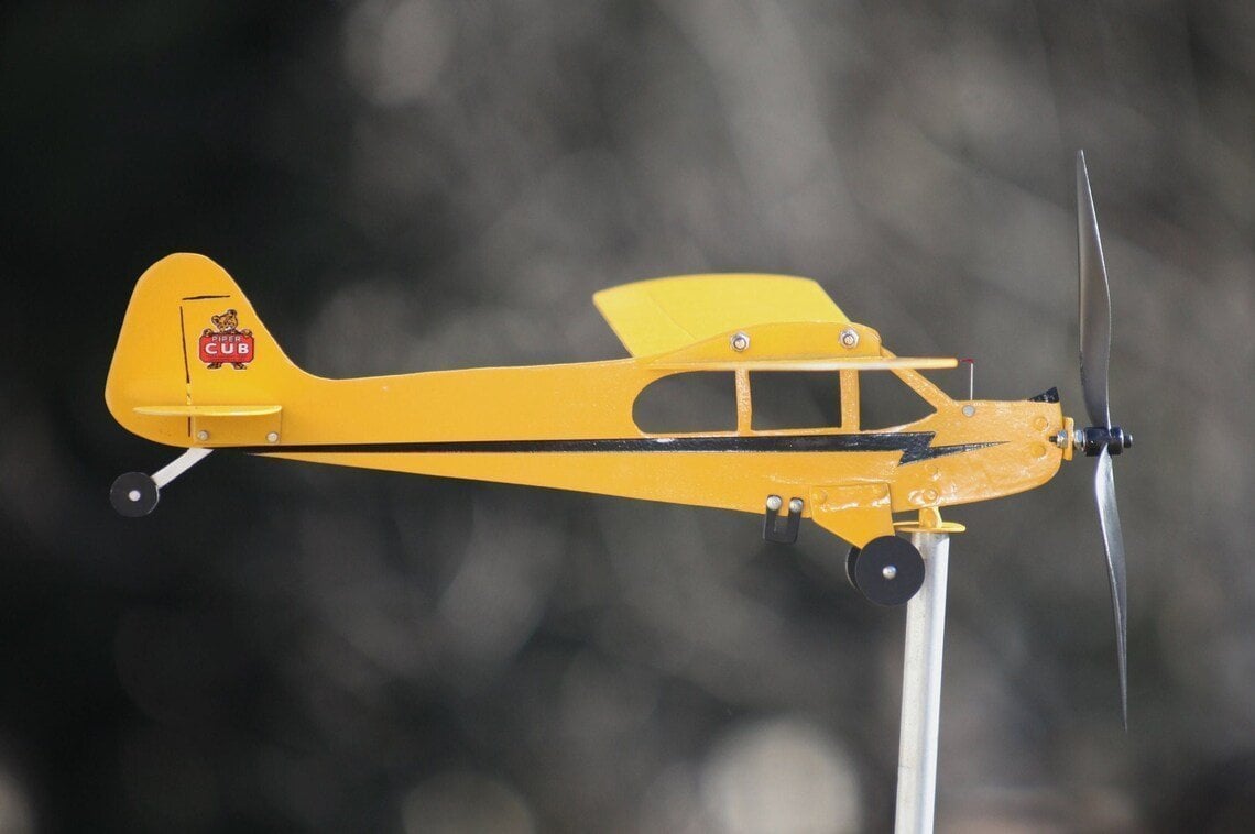 Piper J3 Cub Airplane Weathervane - Gifts for flight lovers