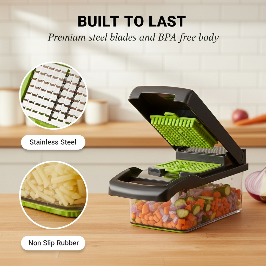 🔥Limited-Time Offer🔥14-in-1 Stainless Steel Vegetable Chopper & Dicer