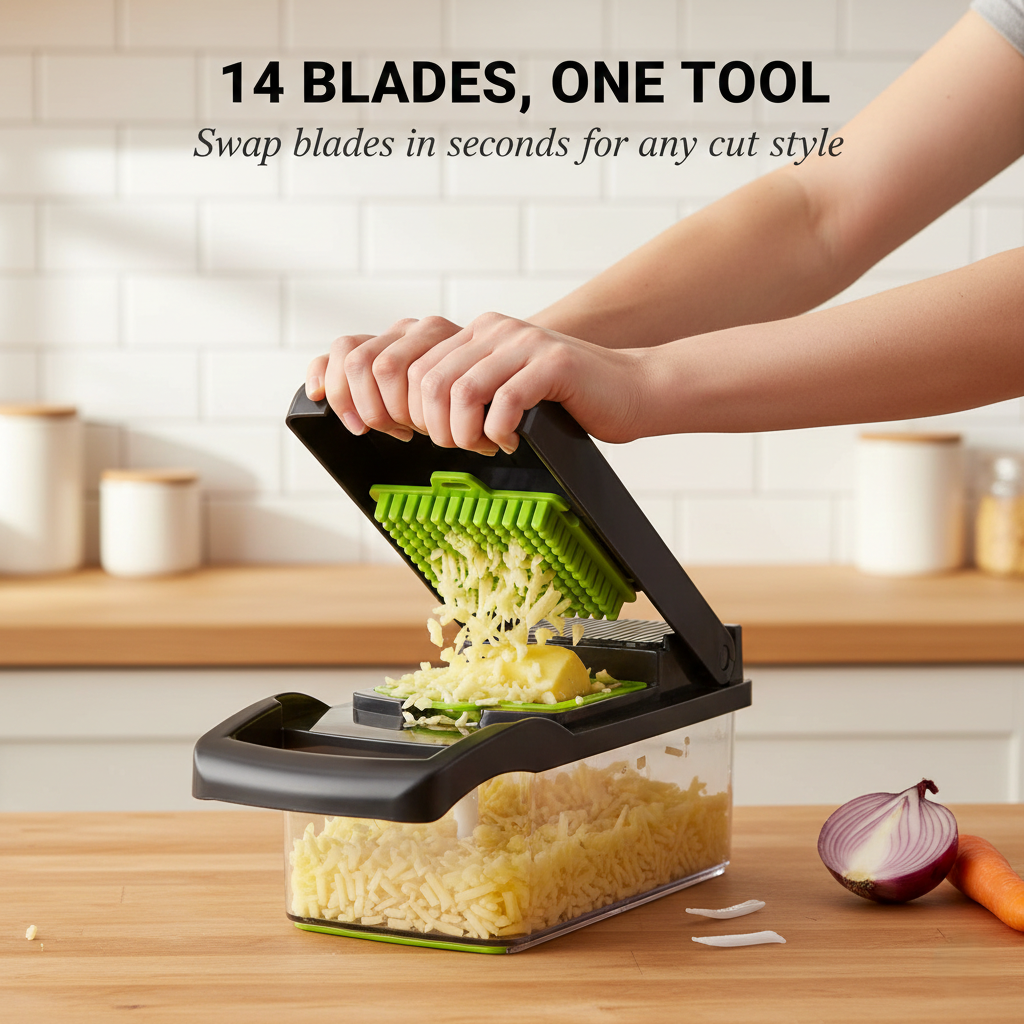 🔥Limited-Time Offer🔥14-in-1 Stainless Steel Vegetable Chopper & Dicer