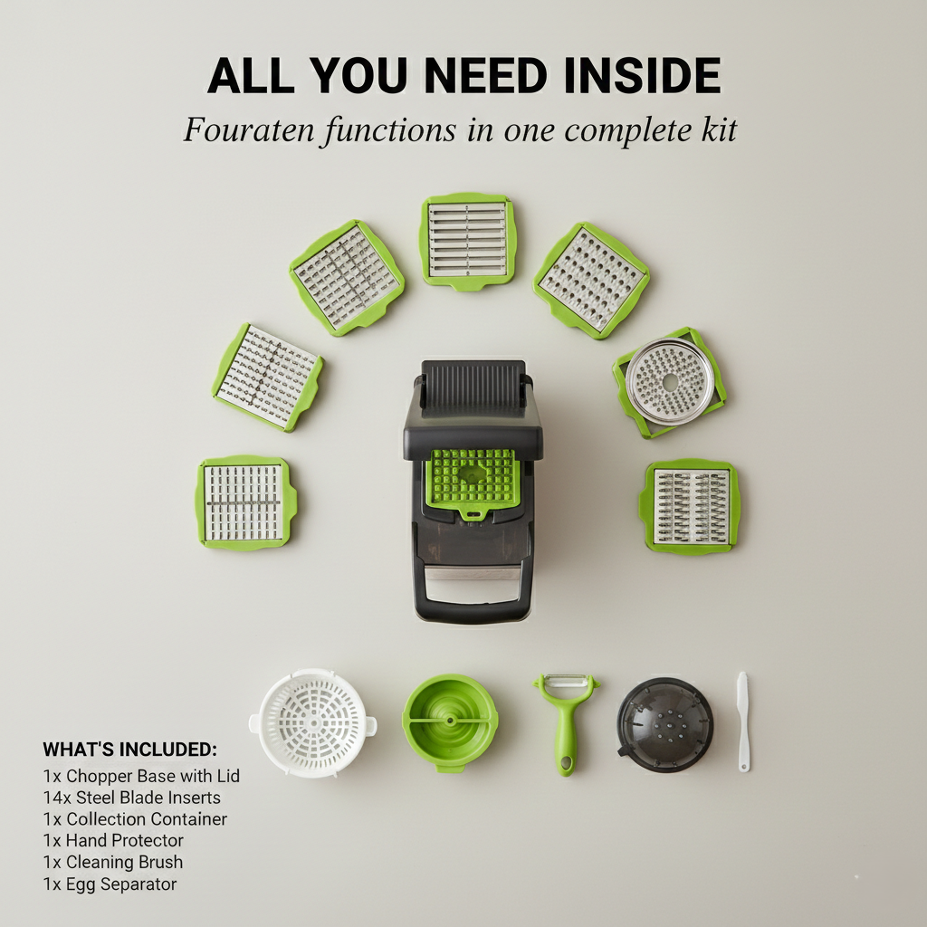 🔥Limited-Time Offer🔥14-in-1 Stainless Steel Vegetable Chopper & Dicer
