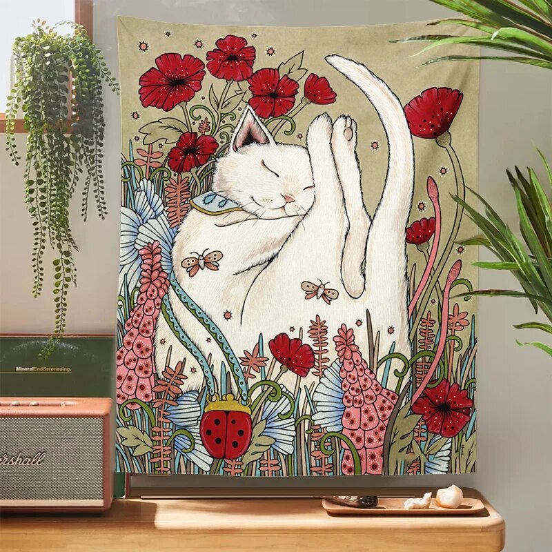 Cat Tapestry Wall Art