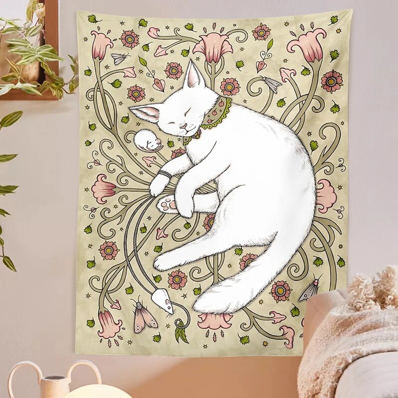 Cat Tapestry Wall Art