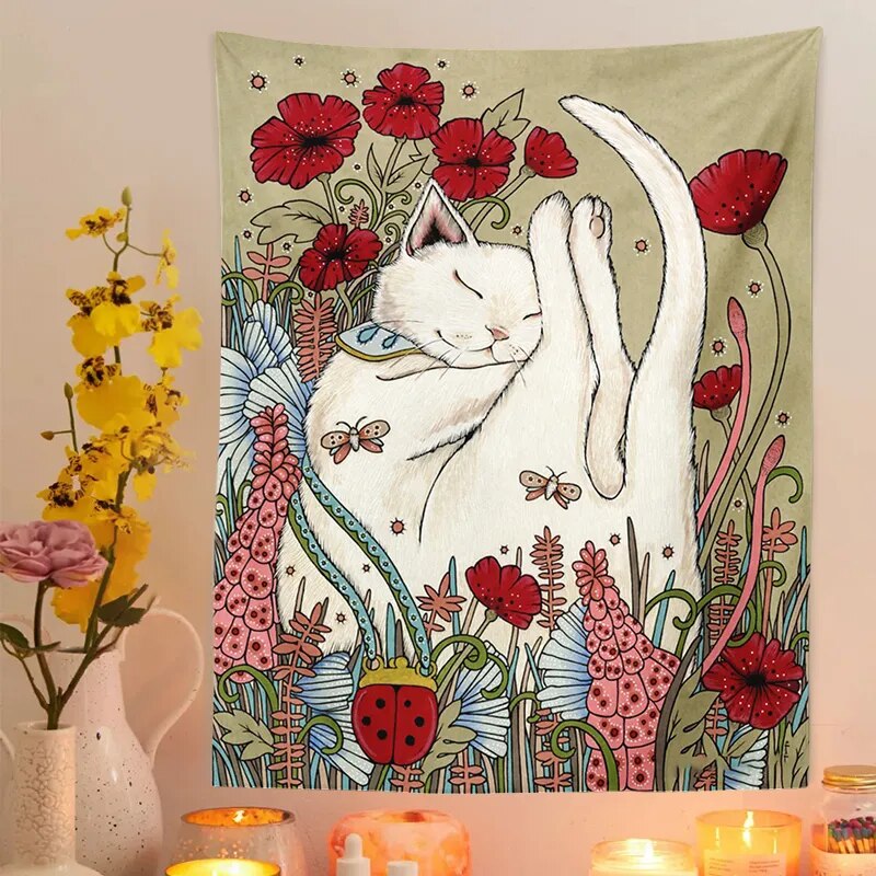 Cat Tapestry Wall Art