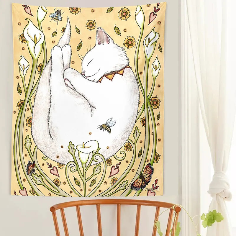 Cat Tapestry Wall Art