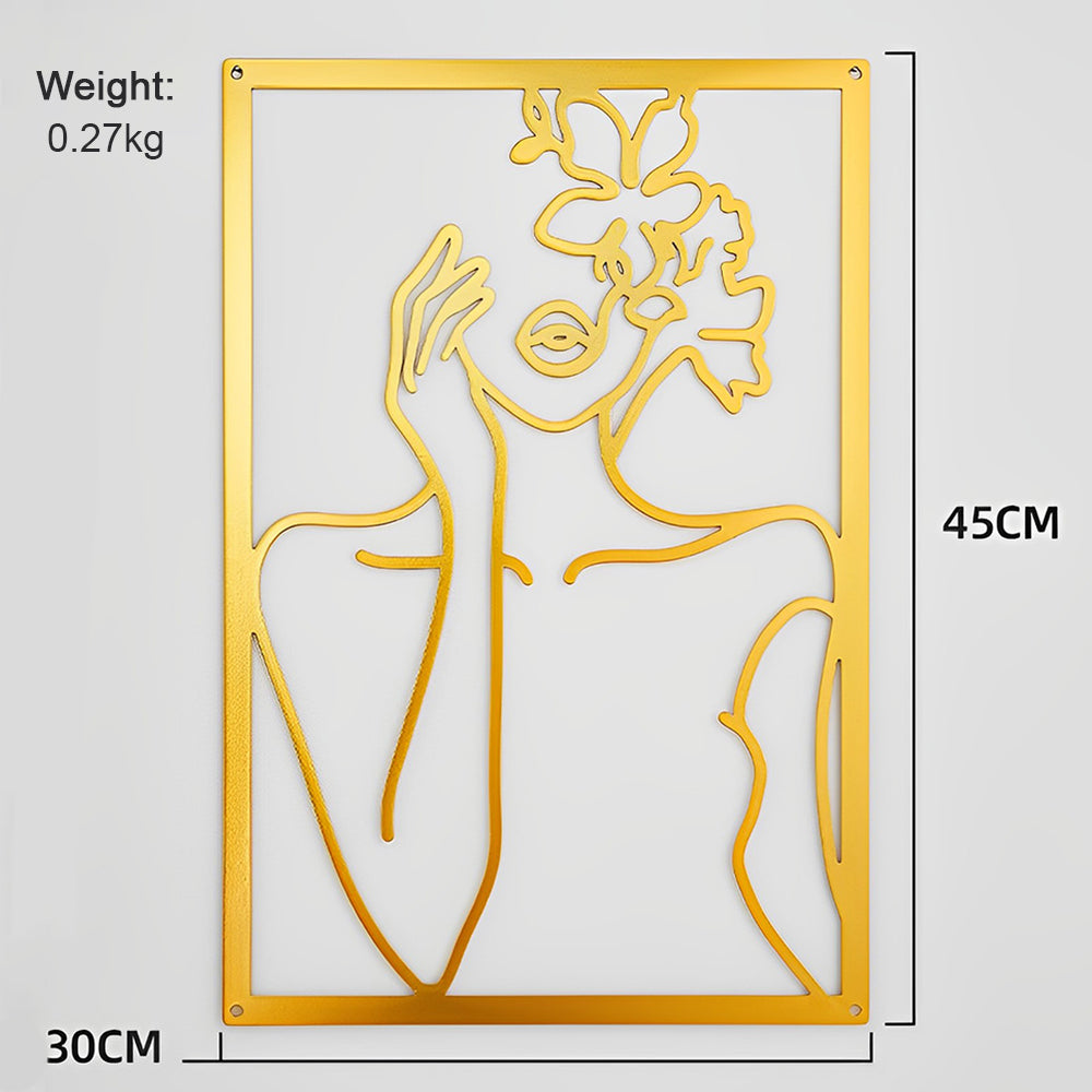 Abstract Woman Lines Metal Wall Art version 002