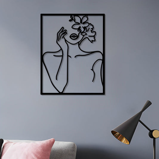 Abstract Woman Lines Metal Wall Art version 002