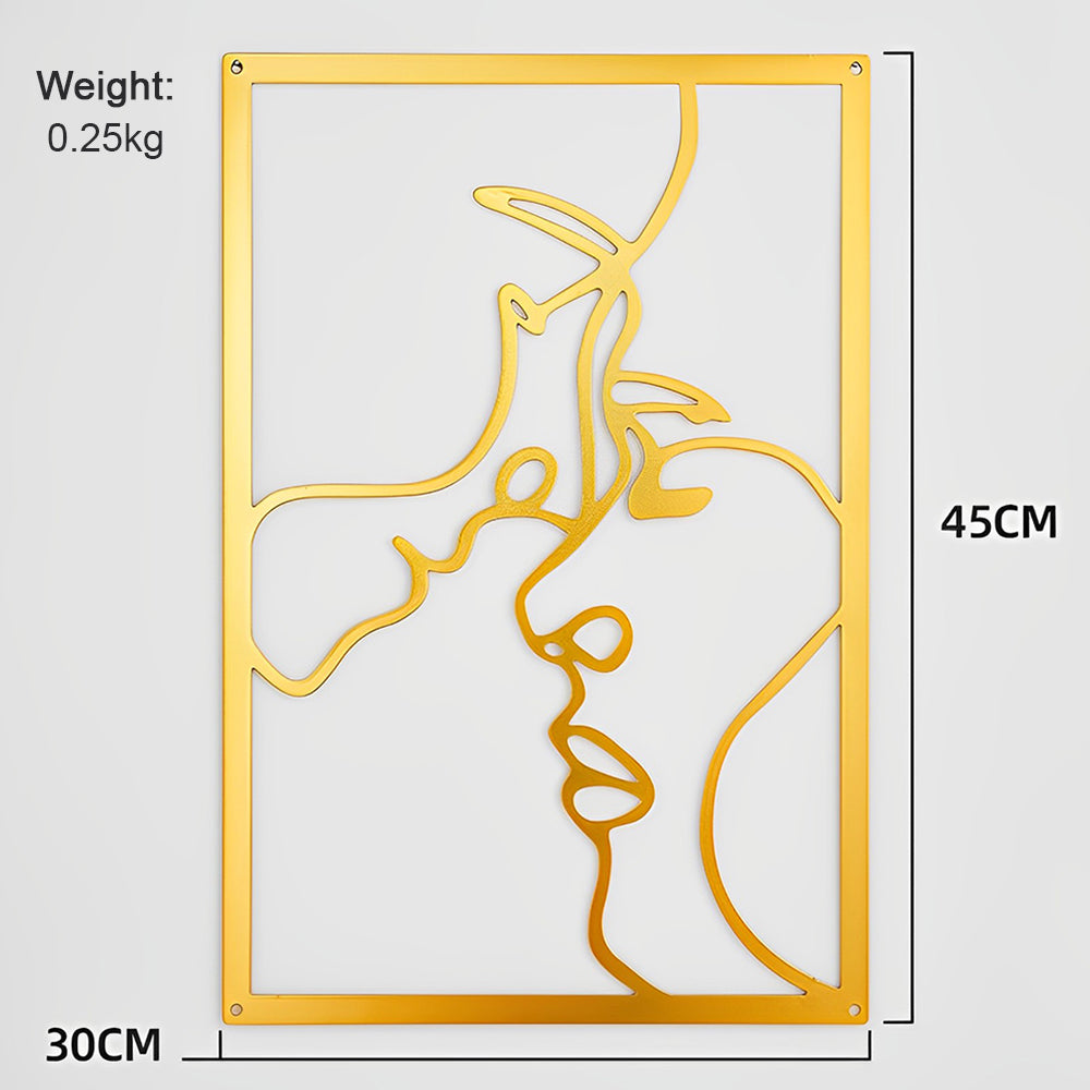 Abstract Woman Lines Metal Wall Art version 003