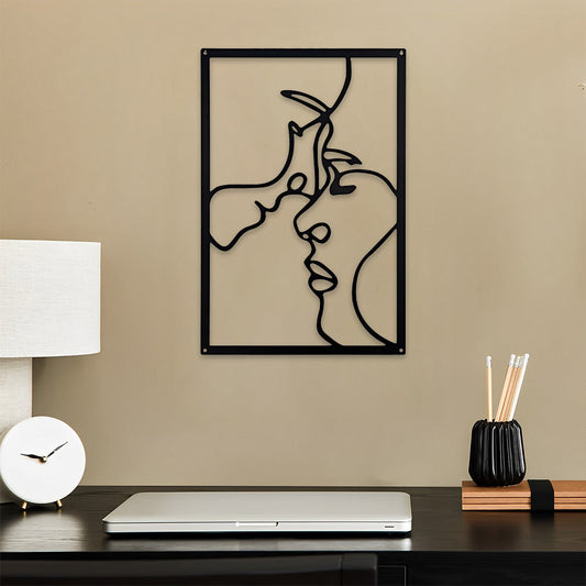 Abstract Woman Lines Metal Wall Art version 003