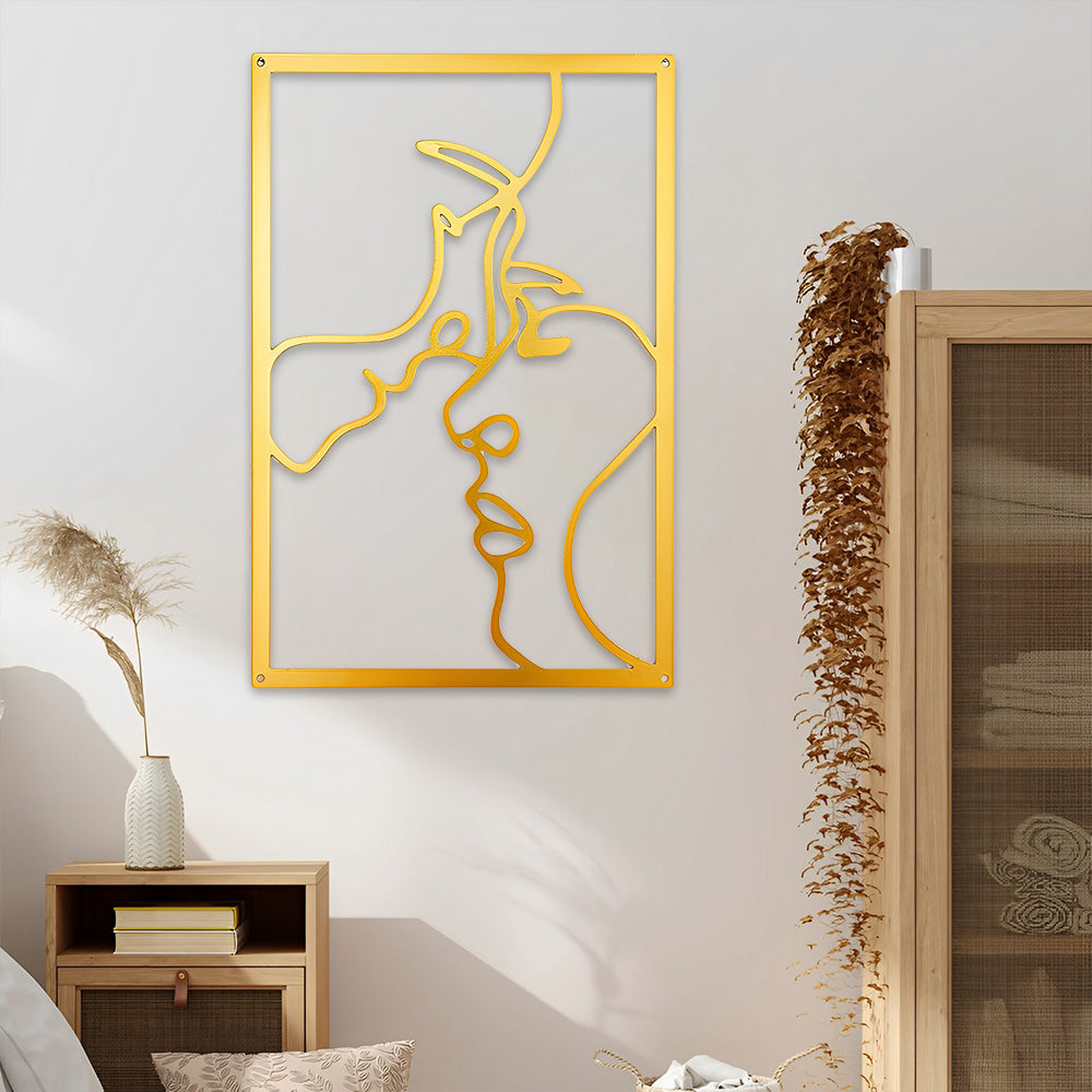 Abstract Woman Lines Metal Wall Art version 003