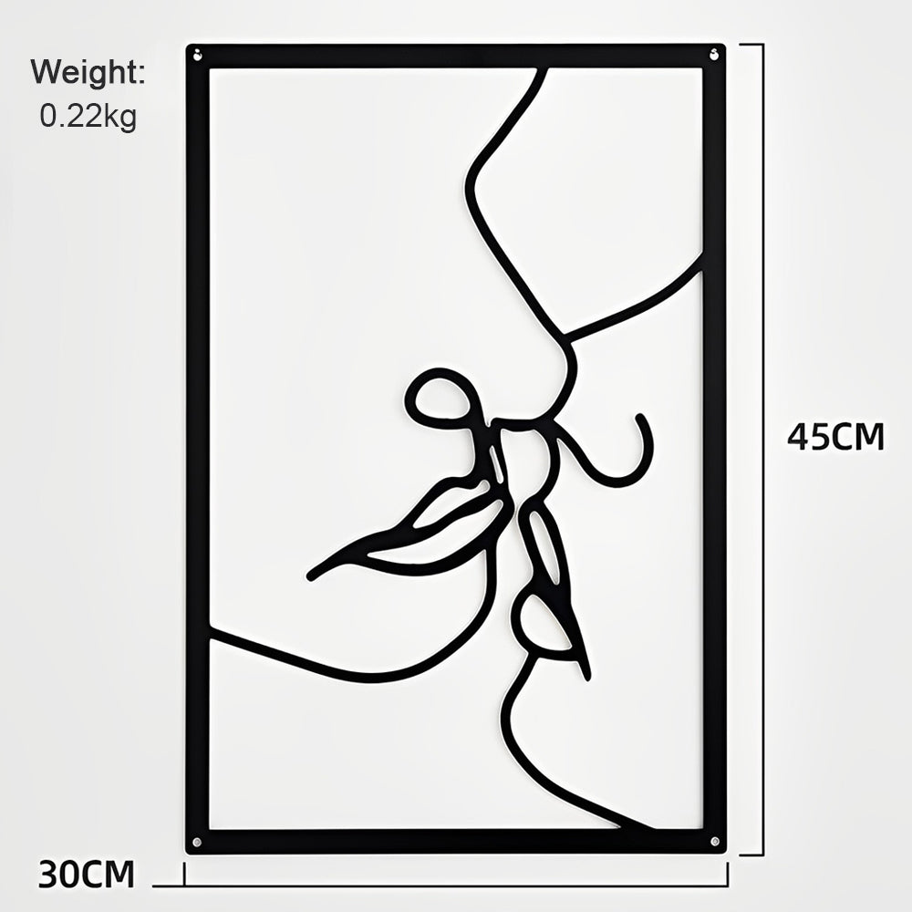 Abstract Woman Lines Metal Wall Art version 006