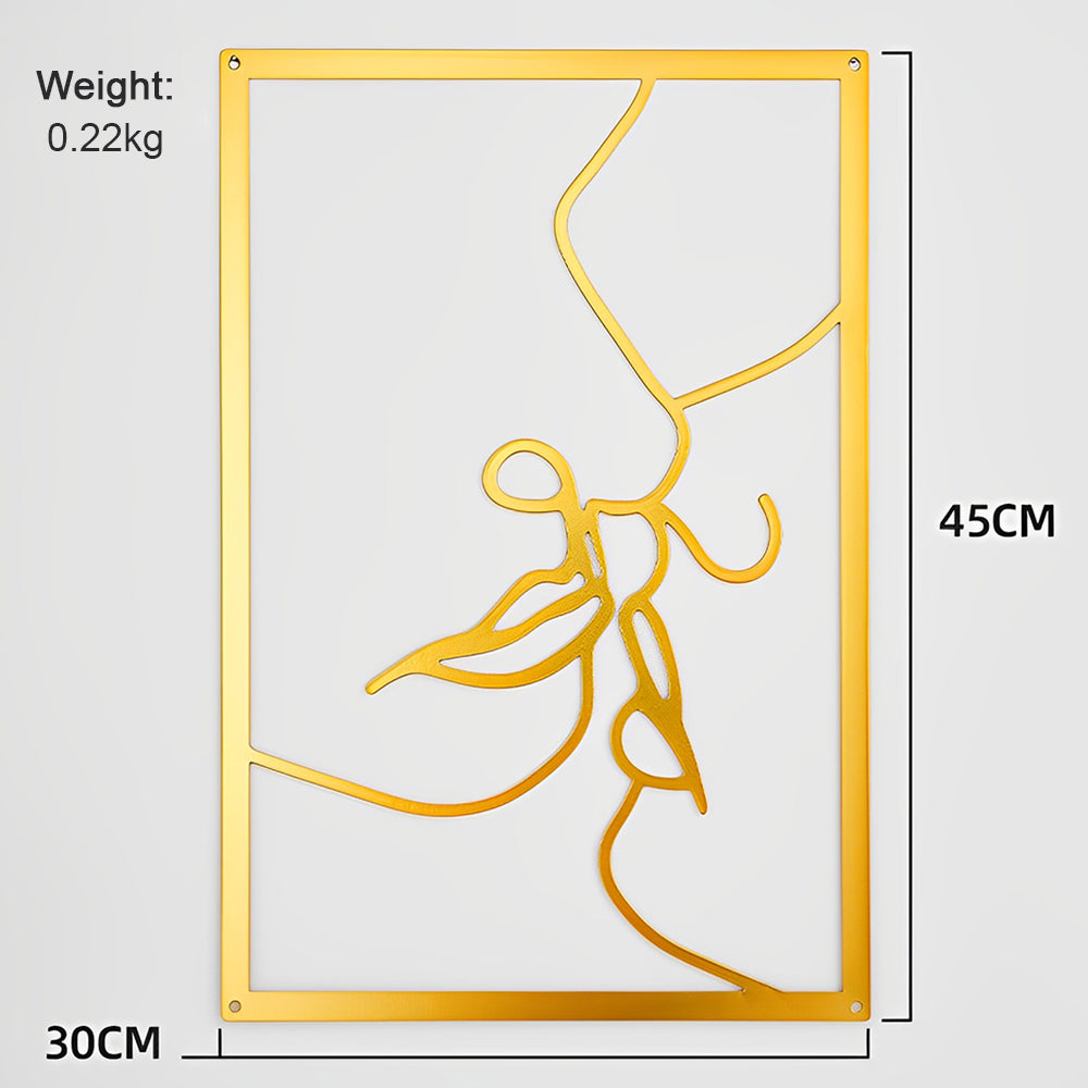 Abstract Woman Lines Metal Wall Art version 006